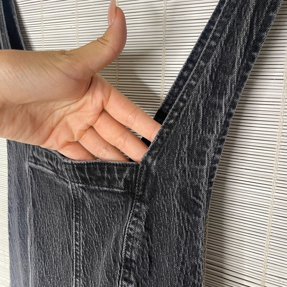 Madewell Black/Gray Denim Overall Jumpsuit - Picture 3 of 9